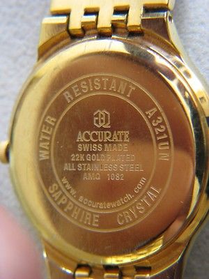 Accurate swiss made 22k best sale gold plated