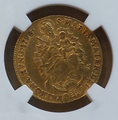 1793 Hungary Ducat Gold Coin 3.48g Francis II Dukaten Kremnica FR 209 NGC AU55