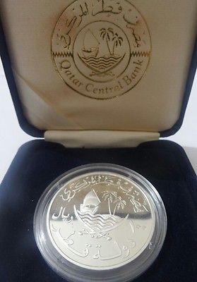 1993 Qatar 100 Riyals Silver Coin KM #: 6 Mintage 430 Pieces (Ultra Rare) Mint