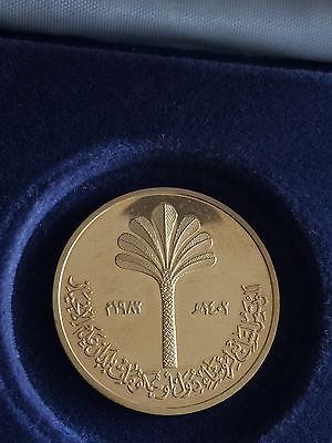 1982 Iraq 100 Dinar Gold Coin 26 Gr Saddam Nonaligned Nations Baghdad Conference