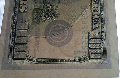 1996 USA America 100 $ Dollar Bill Error Mistake watermark Picture Upside Down