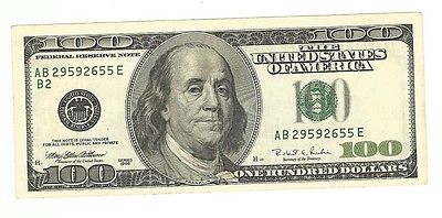1996 USA America 100 $ Dollar Bill Error Mistake watermark Picture Upside Down
