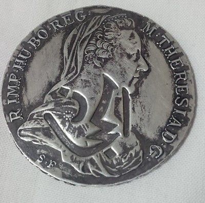 1780 Maria Theresa Thaler Countermark Saudi Arabia Najed Hejaz Hijaz Silver Coin