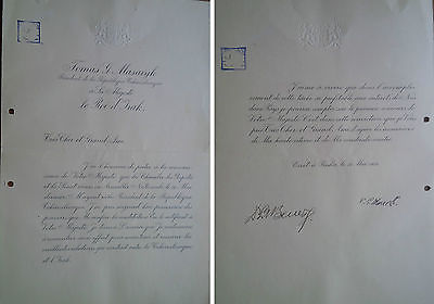 1934 Czechoslovakia President Thomas Masaryk Official Letter to King Ghazi Iraq