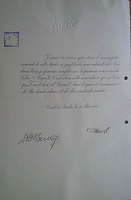 1934 Czechoslovakia President Thomas Masaryk Official Letter to King Ghazi Iraq