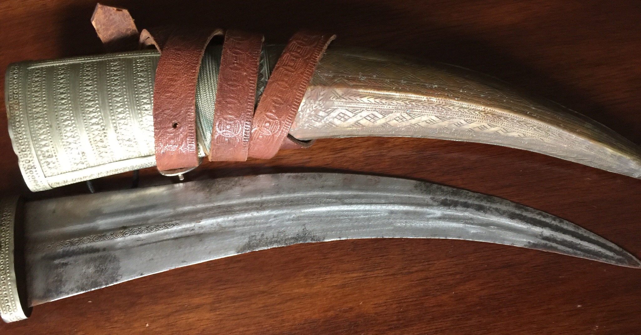 Antique Arab Persian Sword Saber Dagger Jambiya Khanjar Bedwan Engraved Islamic