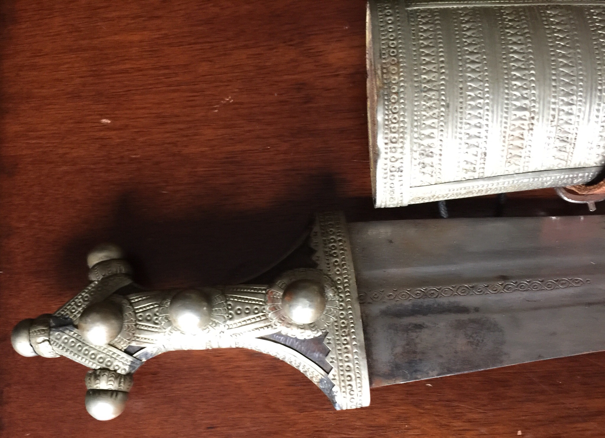 Antique Arab Persian Sword Saber Dagger Jambiya Khanjar Bedwan Engraved Islamic