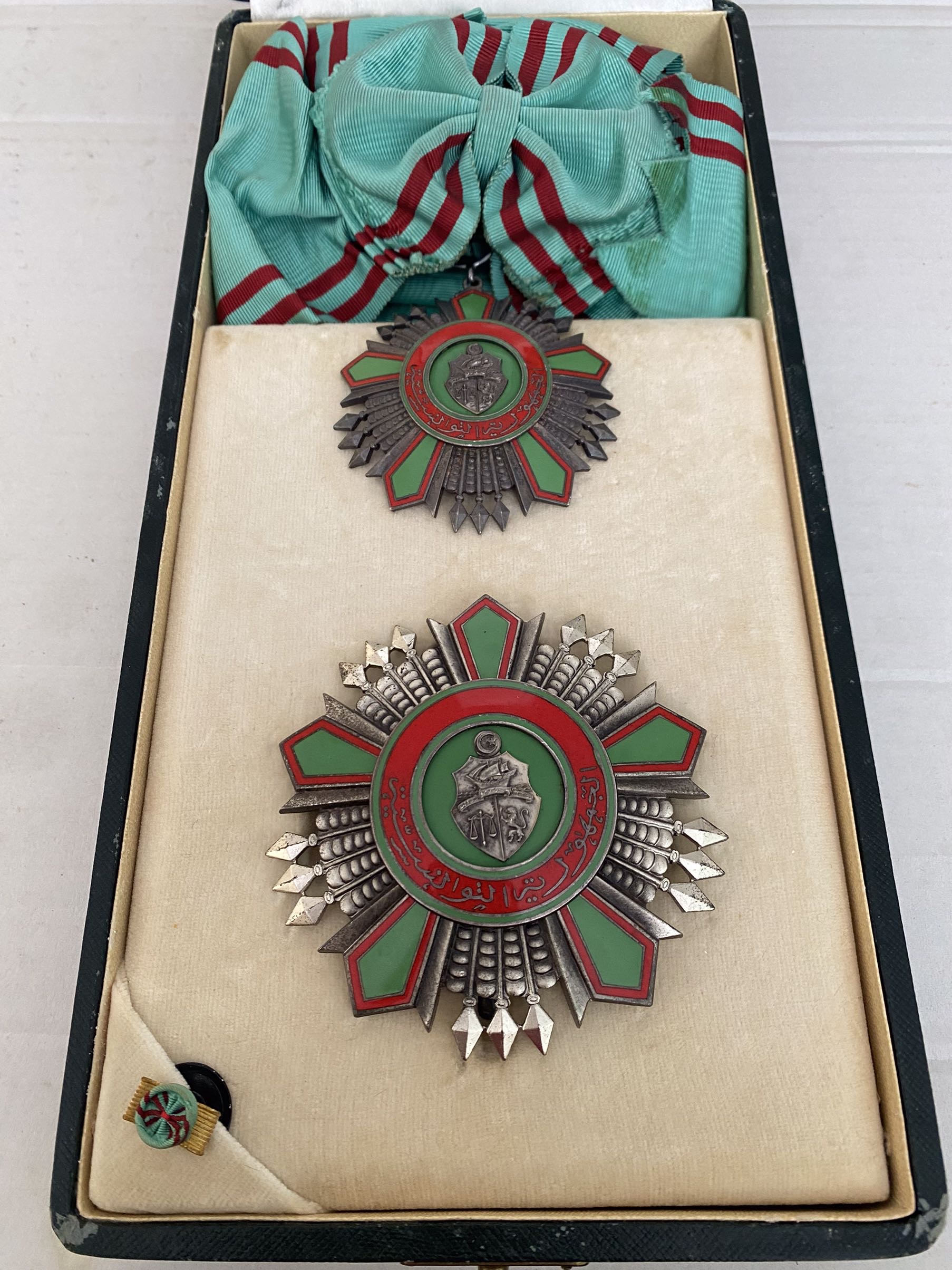 1959 Tunisia Order of the Republic 2nd Class Grand Officer Neck Badge Star Medal (2)