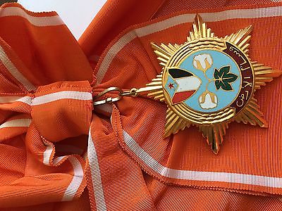 Arab Republic Yemen Order of the Earth Sash Badge Medal Nichan 1st Class Rare