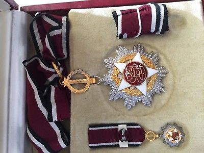 Jordan Order Independence Neck Badge Medal Hussein Bin Set in Box Nichan Wissam