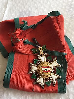 1936 Lebanon National Order of Cedar Grand Cross Sash Badge Medal Nichan 1 Class