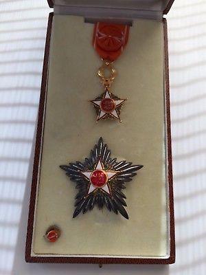 Morocco Order of Quissam Alaquite BuSaidi 3 Class Set Badge Medal Nichan Wissam