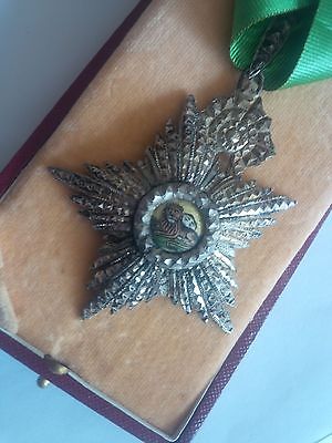 Iran Persian Kadjar Qajar Order of Lion & Sun Neck Badges Medal Nichan with Box