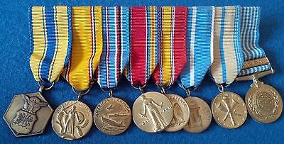 US America WW II Campain Bar of 8 Miniature Mounted Medals Korea Military Merit