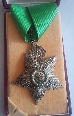 Iran Persian Kadjar Qajar Order of Lion & Sun Neck Badges Medal Nichan with Box