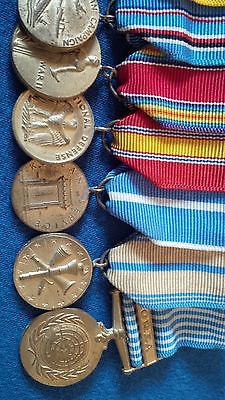 US America WW II Campain Bar of 8 Miniature Mounted Medals Korea Military Merit