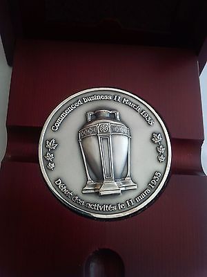 1935 Bank of Canada Commenced Business Commemorative Silver Medal Medallion Rare
