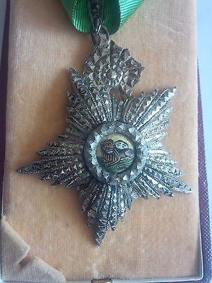 Iran Persian Kadjar Qajar Order of Lion & Sun Neck Badges Medal Nichan with Box