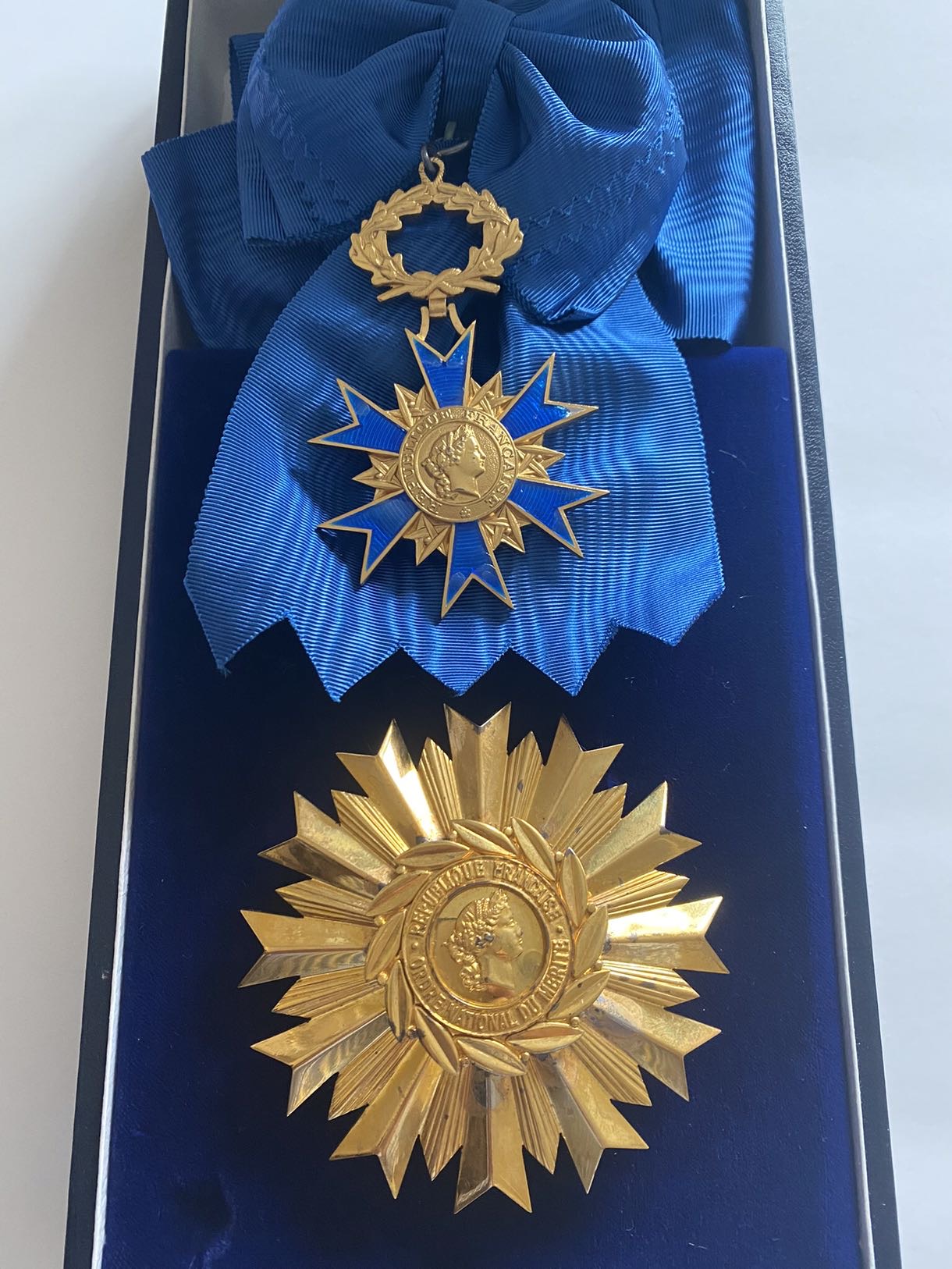 1963 France National Order of Merit Grand Cross Set Breast Star Sash Badge Medal