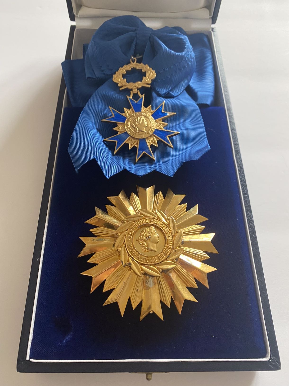 1963 France National Order of Merit Grand Cross Set Breast Star Sash Badge Medal