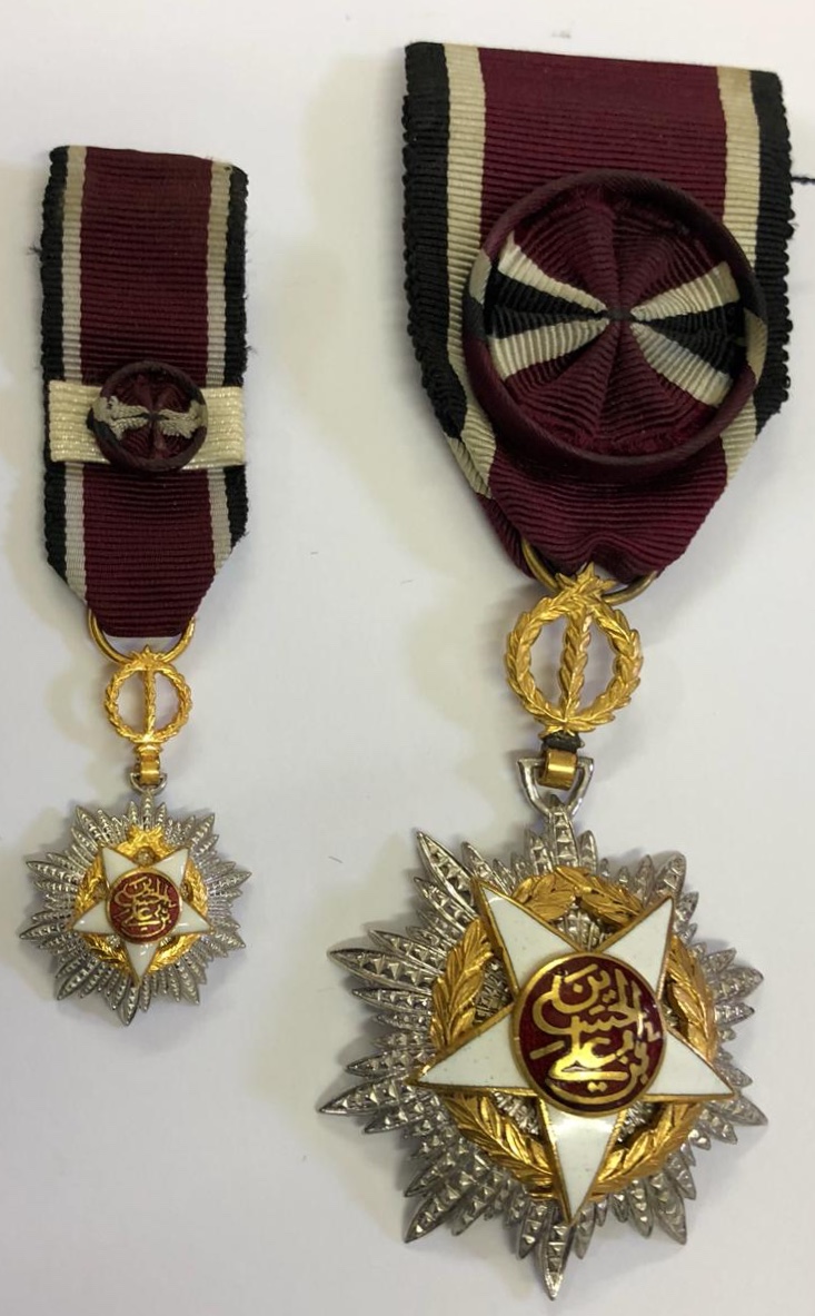 1921 Jordan Order of Independence Medal Badge Wissam Istiqlal Hussein Bin Ali وسام الاستقلال الاردني الحسين بن علي