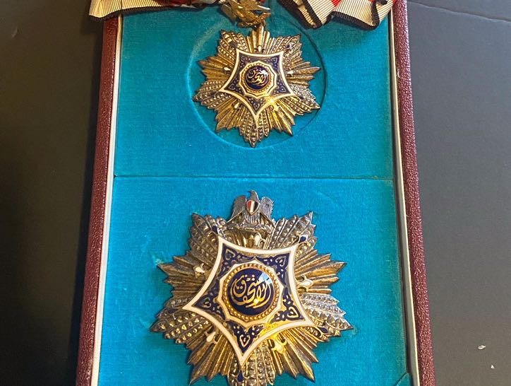 1953 Egypt Order of Merit 1st Class Grand Cross Sash Badge Jamal Abdul Nasser