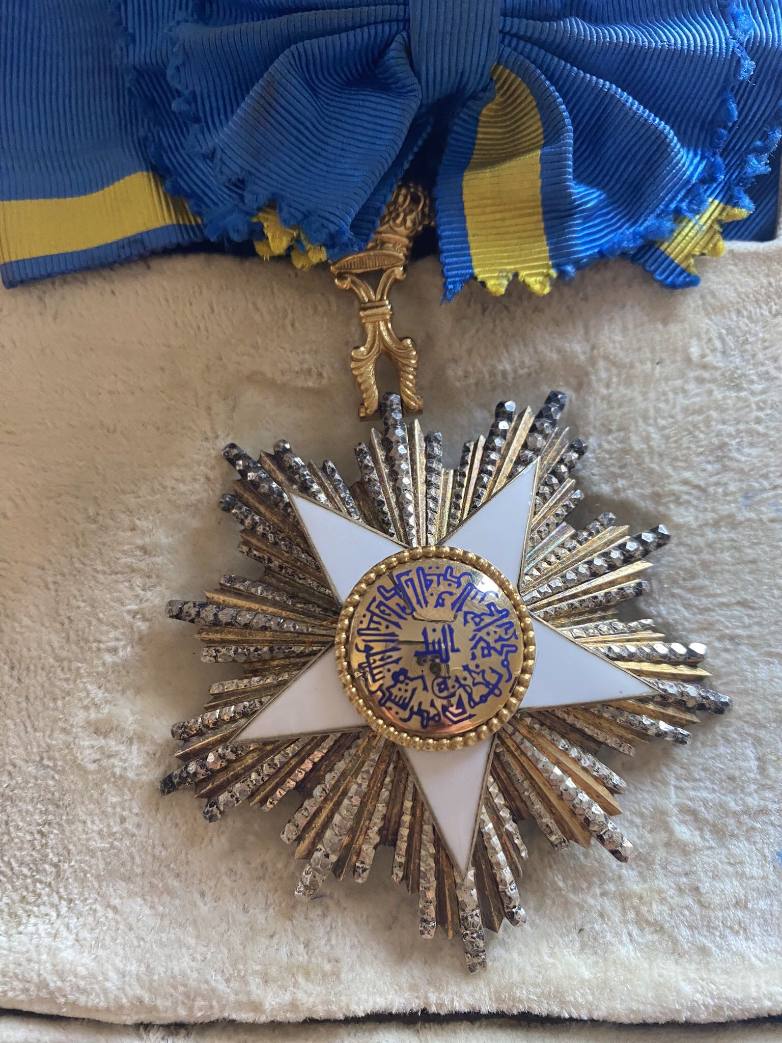 Kingdom of Egypt the Golden Order of Nile Grand Cross Sash Badge Breast Star King Fuad I مملكة مصر وسام النيل الذهبي درجة اولى