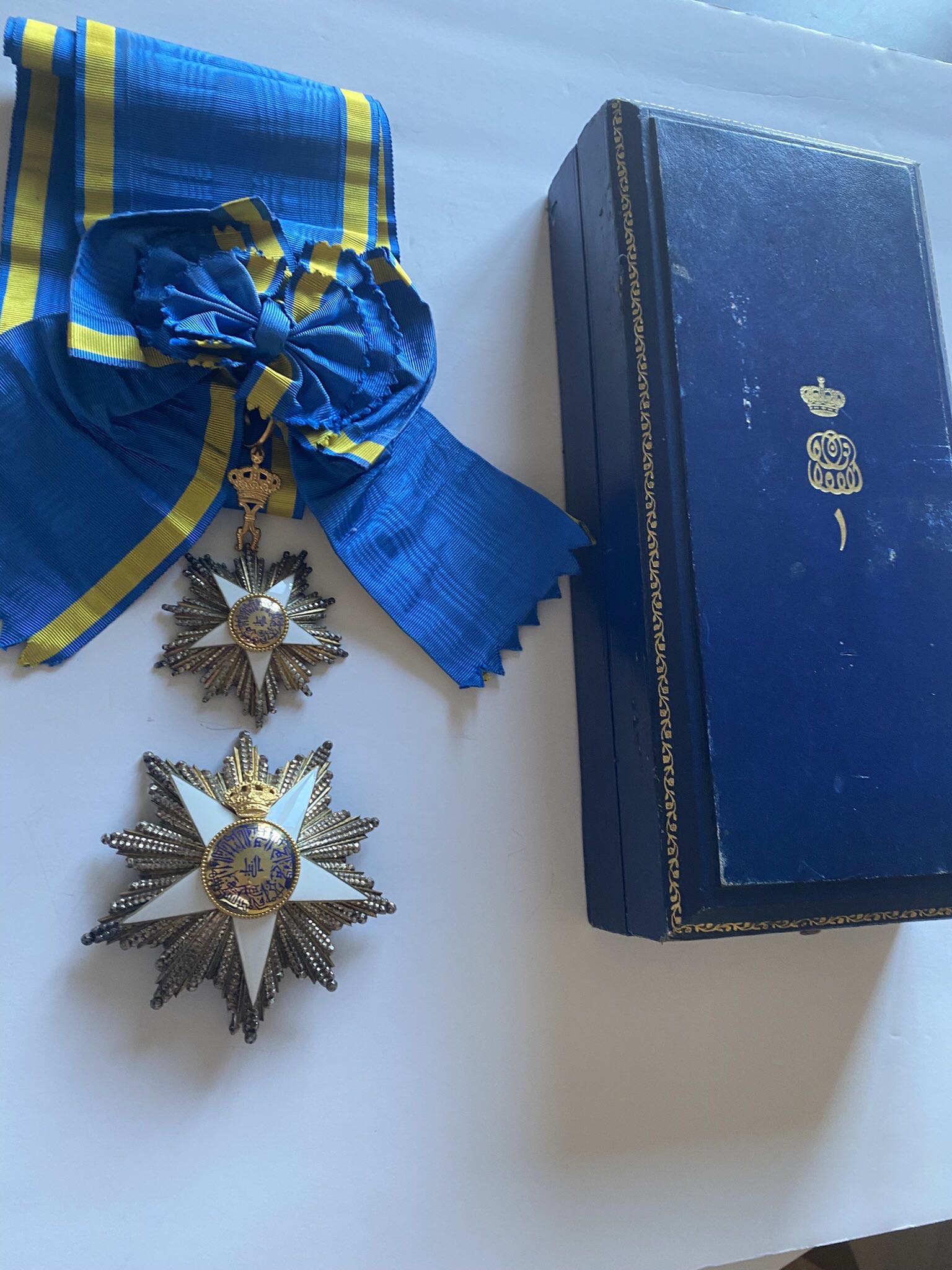 Kingdom of Egypt the Golden Order of Nile Grand Cross Sash Badge Breast Star King Fuad I مملكة مصر وسام النيل الذهبي درجة اولى