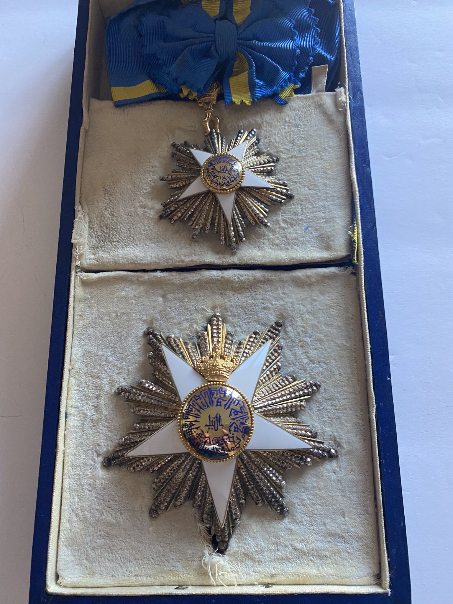 Kingdom of Egypt the Golden Order of Nile Grand Cross Sash Badge Breast Star King Fuad I مملكة مصر وسام النيل الذهبي درجة اولى