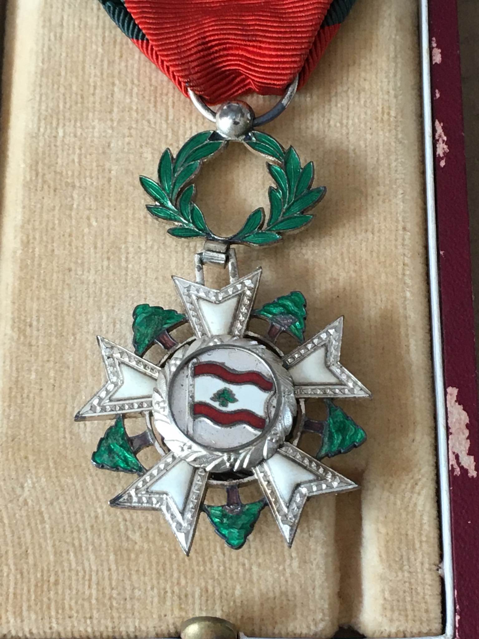 1936 Lebanon National Order of the Cedar Chest Badge Medal وسام الارز لبنان