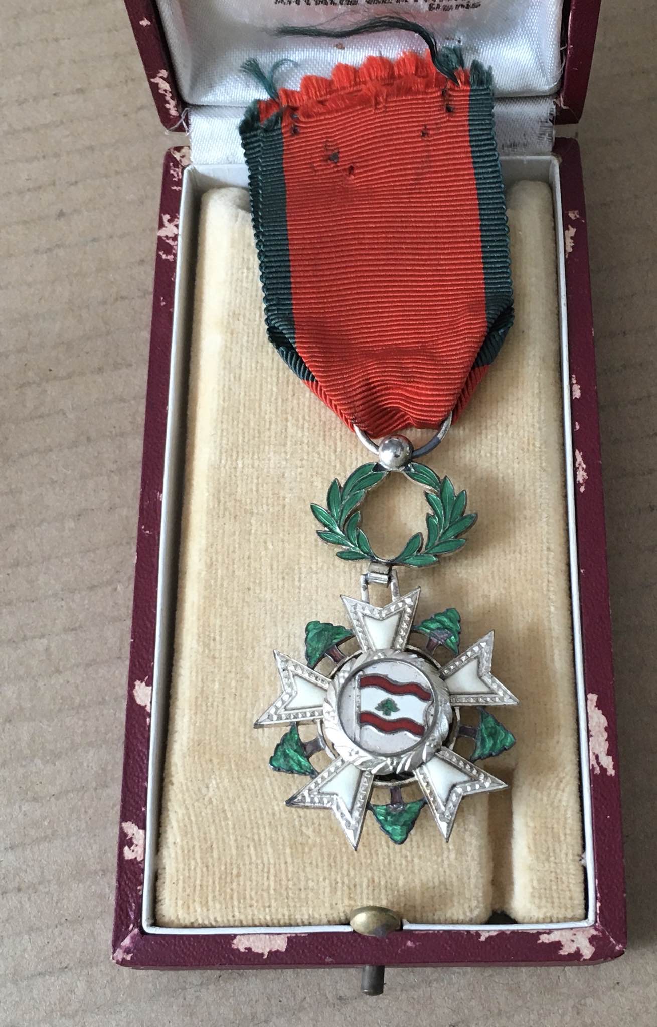 1936 Lebanon National Order of the Cedar Chest Badge Medal وسام الارز لبنان