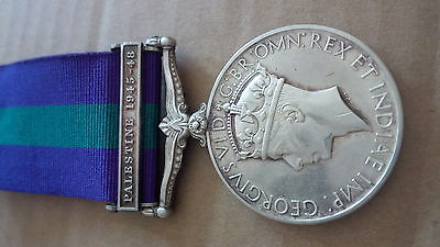 1945 – 48 Palestine Claps British GSM General Service Medal TJFF. Transjordan