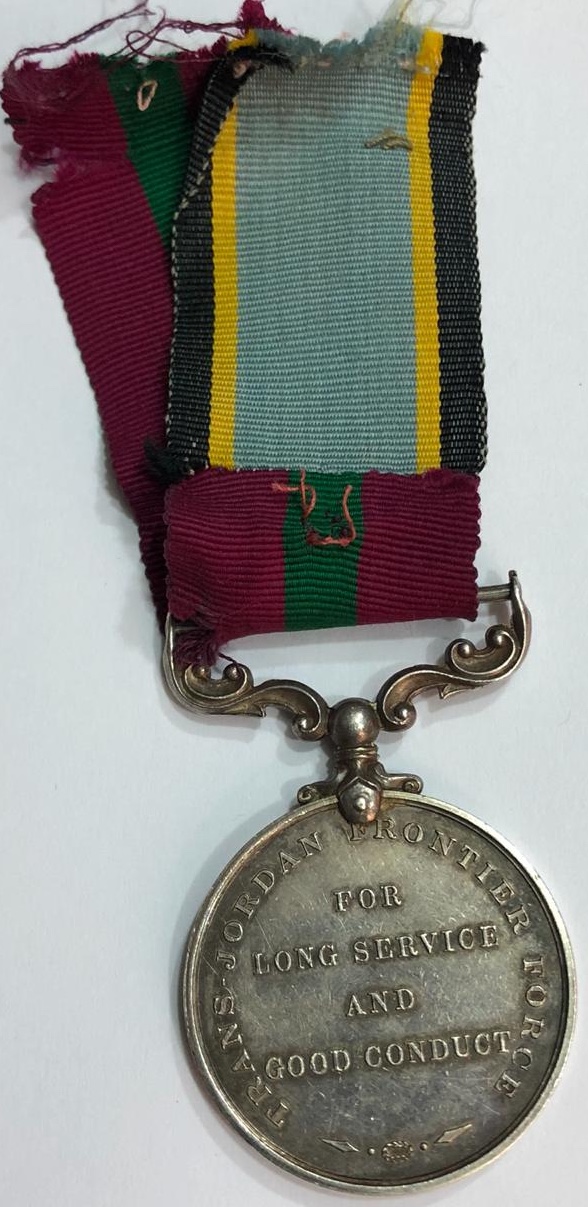 TransJordan Frontier Force For Long Service and Good Conduct Medal Awarded to Arab Captain Only 112 Pieces 