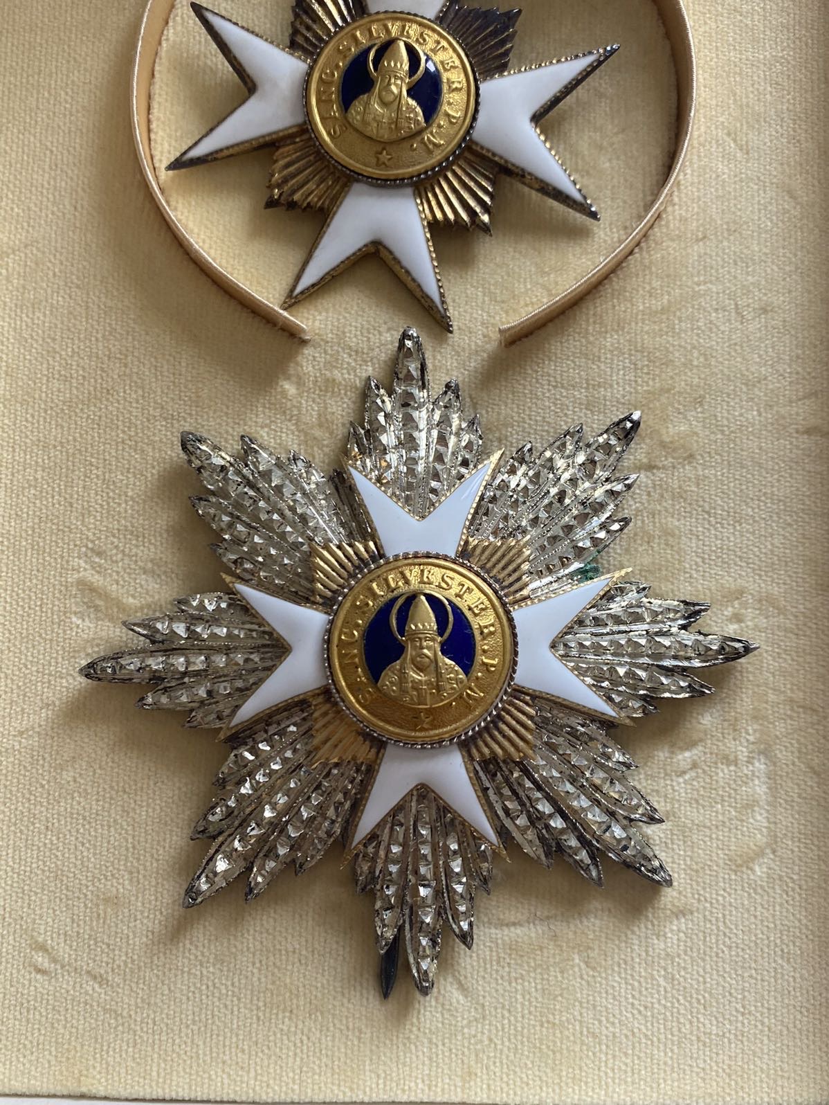 1841 Vatican Order of St Sylvester Grand Commander Neck Badge & Breast Star