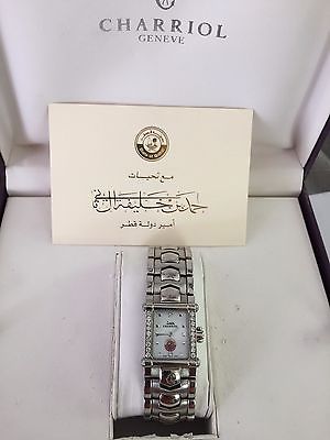 Charriol COLVMBVS INTR 8401 Women Watch Diamond Steel Qatar Gifted by Emir Hamad