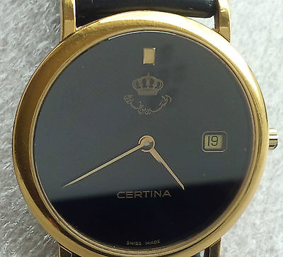 Certina 122 1020 26 Black Dial Jordan Royal Gift King Hussein Men's Swiss Watch