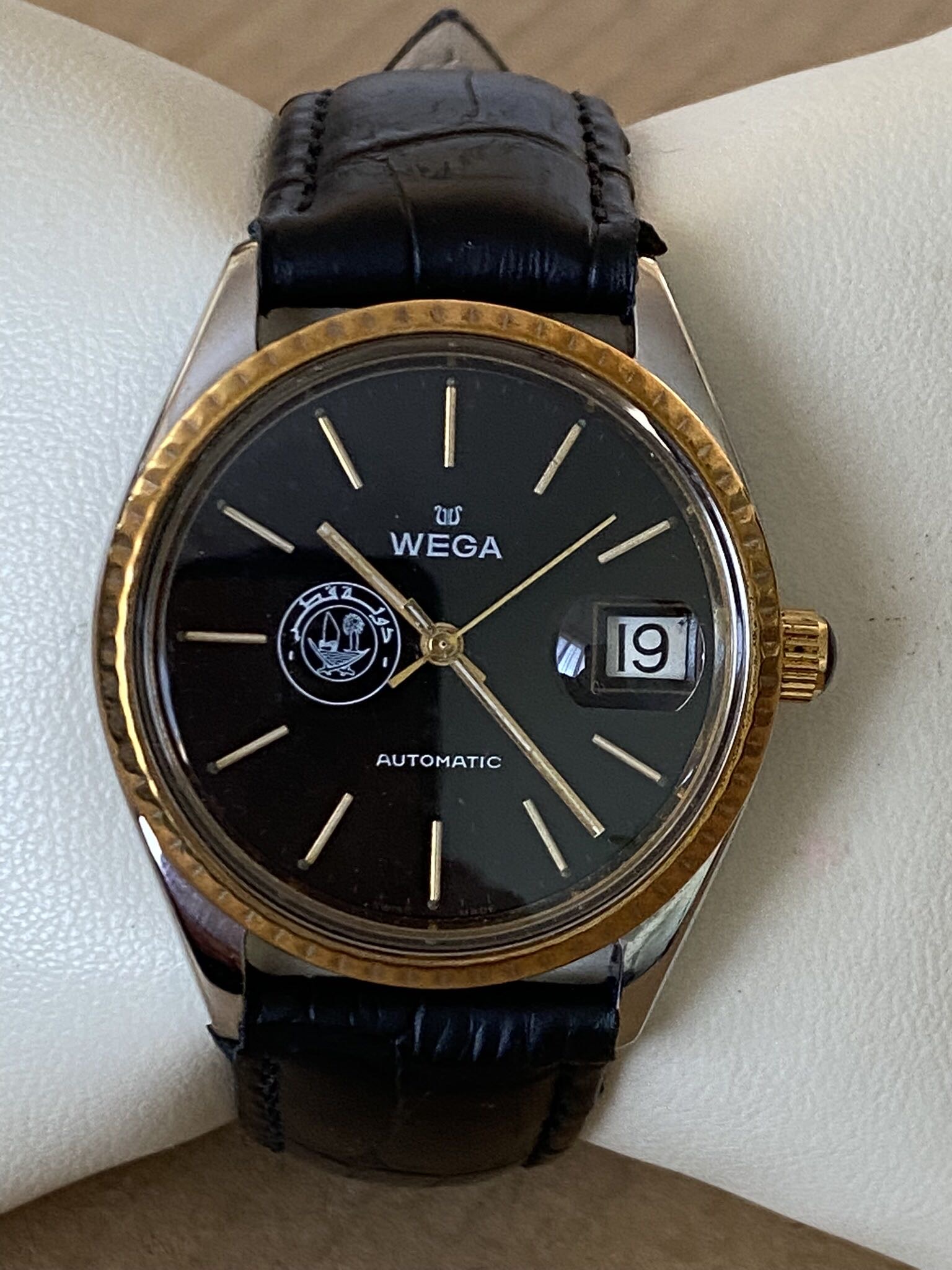 WEGA Automatic Qatar Emir Khalifa Gold/S Steel Men Watch Gift Royal Emmiri Court